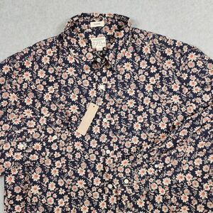 J Crew Shirt Mens Large Multicolor Floral Secret Wash Classic Stretch NEW